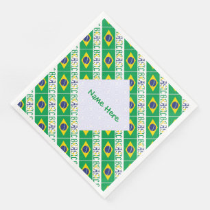 Brasil Flagge Brasil Individueller Name  Serviette