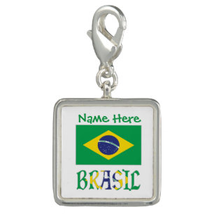 Brasil Flagge Brasil Personalisierter Name Charm