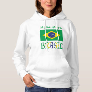 Brasil Flagge Brasil Personalisierter Name Hoodie