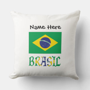 Brasil Flagge Brasil Personalisierter Name Kissen