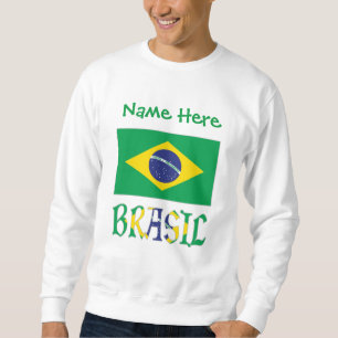 Brasil Flagge Brasil Personalisierter Name Sweatshirt