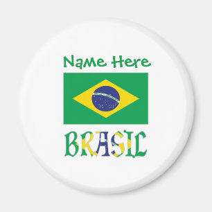 Brasil Flagge Brasiliens Grüne Personalisierte Magnet