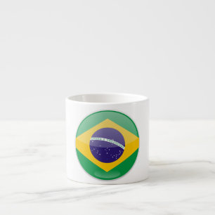 Brasil-Flagge-Button Espressotasse