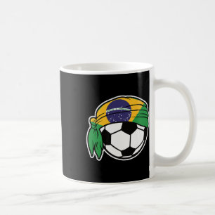 Brasil-Flagge Fußball-Design mit Stirnband Premi Kaffeetasse