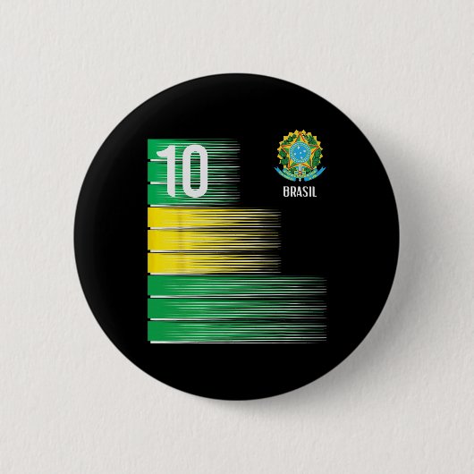 Brasil-Flagge Nummer 10 Brasilien Fußball Männer F Button (Vorderseite)