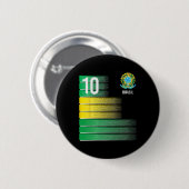 Brasil-Flagge Nummer 10 Brasilien Fußball Männer F Button (Vorne & Hinten)