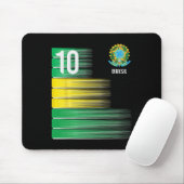 Brasil-Flagge Nummer 10 Brasilien Fußball Männer F Mousepad (Mit Mouse)