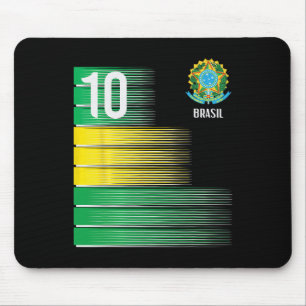Brasil-Flagge Nummer 10 Brasilien Fußball Männer F Mousepad