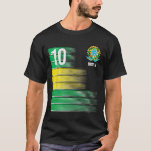 Brasil-Flagge Nummer 10 Brasilien Fußball Männer F T-Shirt