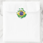 Brasil-Flagge Runder Aufkleber (Tasche)