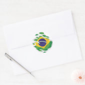 Brasil-Flagge Runder Aufkleber (Umschlag)