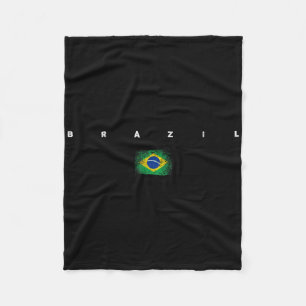 Brasil-Flagge Stolz Vintageretro Fußball Brasilian Fleecedecke
