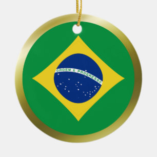 Brasil Flaggen-Schmuck Keramikornament