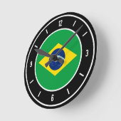 Brasil-FlaggenElegant Runde Wanduhr (Winkel)
