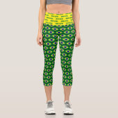Brasil-Flaggenmuster hohe Taillenkapri-Leggings Capri Leggings (Vorderseite)