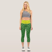 Brasil-Flaggenmuster hohe Taillenkapri-Leggings Capri Leggings (Vorderseite)