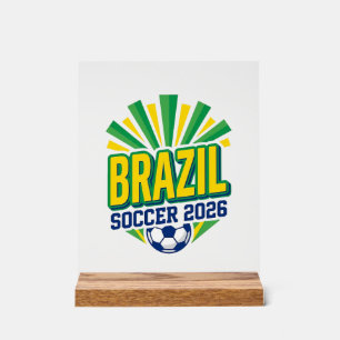 Brasil Fußball 2026 Fußball Fett Land Typografie  Acrylschild