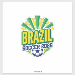 Brasil Fußball 2026 Fußball Fett Land Typografie  Aufkleber
