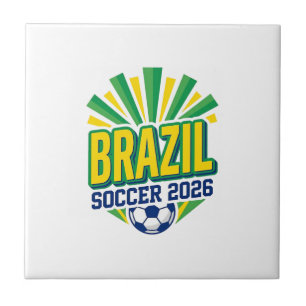 Brasil Fußball 2026 Fußball Fett Land Typografie Fliese