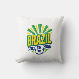 Brasil Fußball 2026 Fußball Fett Land Typografie Kissen