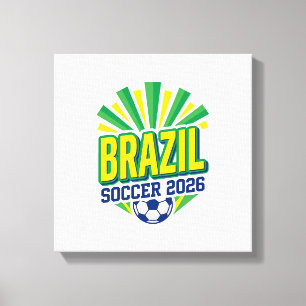 Brasil Fußball 2026 Fußball Fett Land Typografie  Leinwanddruck