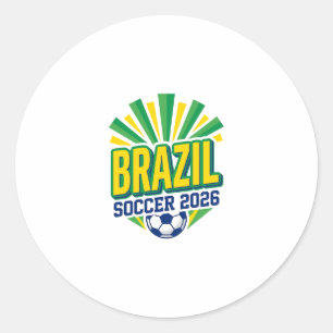 Brasil Fußball 2026 Fußball Fett Land Typografie  Runder Aufkleber