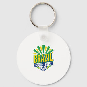 Brasil Fußball 2026 Fußball Fett Land Typografie Schlüsselanhänger