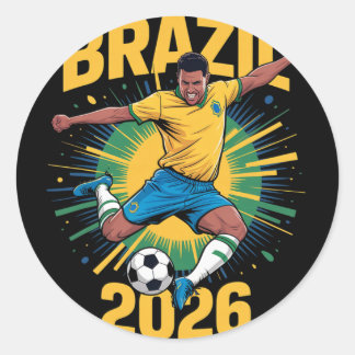 Brasil Fußball 2026 - Lustiges Fußball-Fan-Design  Runder Aufkleber