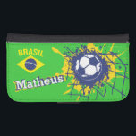 Brasil Fußball Tor Namensschild Galaxy S4 Geldbeutel Hülle<br><div class="desc">Hellgelb,  blau und grün (brasilianische Farben) Fußball / Fußball-Ball-Platting in der Rückseite des Tors / Netz mit brasil Flag Handy Gehäuse. Ideal für brasilianische Fußball- oder Fußball-Fans,  personalisieren Sie mit Ihrem eigenen Namen derzeit liest Matheus. Entworfen von Sarah Trett.</div>