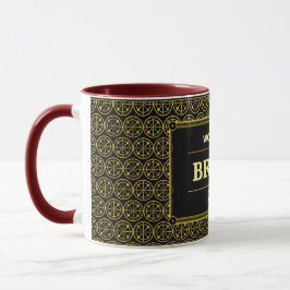 Brasil Fußballfan 2026 Schwarz Gold Luxus Tasse