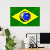 Brasil Futebol Bandeira Fußballflagge Brasilien Poster (Heimbüro)