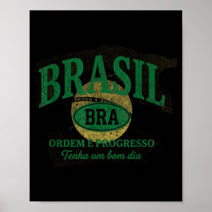 Brasil Geschenk Flagge Brasilianischer Fan Vintage Poster