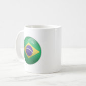 Brasil Glänzender Kreis Flagge  Kaffeetasse (Vorderseite Links)
