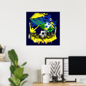 Brasil Grunge 2010 Fußball liebt Futbol-Geschenke Poster (Heimbüro)