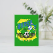 Brasil Grunge 2010 Fußball liebt Futbol-Geschenke Postkarte (Stehend Vorderseite)