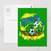 Brasil Grunge 2010 Fußball liebt Futbol-Geschenke Postkarte (Vorne/Hinten)