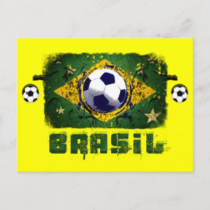Brasil Grunge Fußball-Spieler Brasilien Fußball-Ge Postkarte