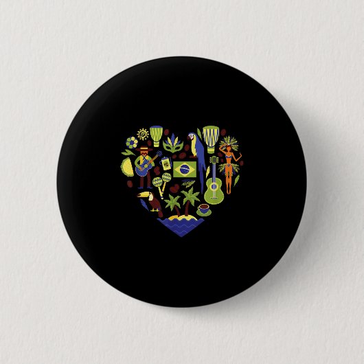 Brasil Heartbeat Kulturdispla Button (Vorderseite)