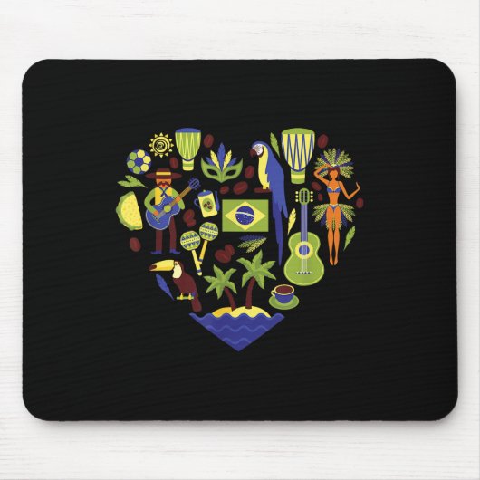 Brasil Heartbeat Kulturdispla Mousepad (Vorne)