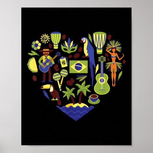 Brasil Heartbeat Kulturdispla Poster (Vorne)