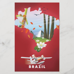 Brasil illustrierter Reiseposter.