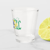Brasil in Flaggenfarben Schnapsglas (Rechts)