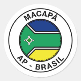 Brasil Macapa Amapa Bandeira Stamp Runder Aufkleber