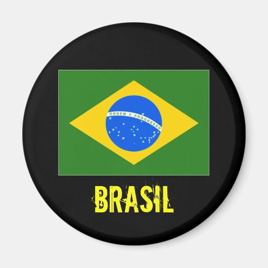 Brasil-Magnet (schwarz) Magnet (Vorne)