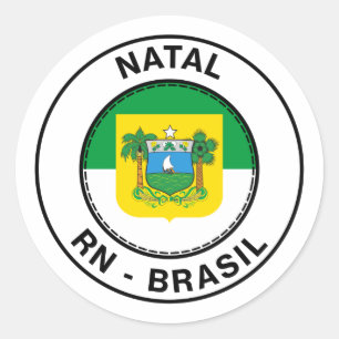 Brasil Natal Rio Grande do Norte RN Bandeira Runder Aufkleber