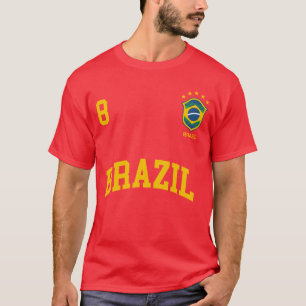 Brasil Nummer 8 Brazilian Socceream Sportspullover T-Shirt