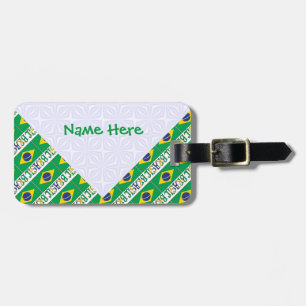 Brasil o Bandera Brasil Tiled Personalisiert Gepäckanhänger