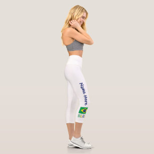 Brasil Personalisierte Flagge Brasiliens  Capri Leggings