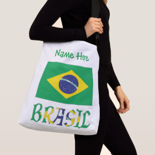Brasil Personalisierte Flagge Brasiliens Tragetaschen Mit Langen Trägern