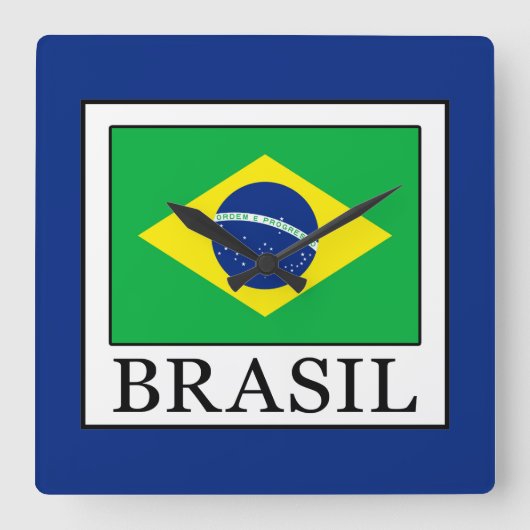 Brasil Quadratische Wanduhr (Vorderseite)